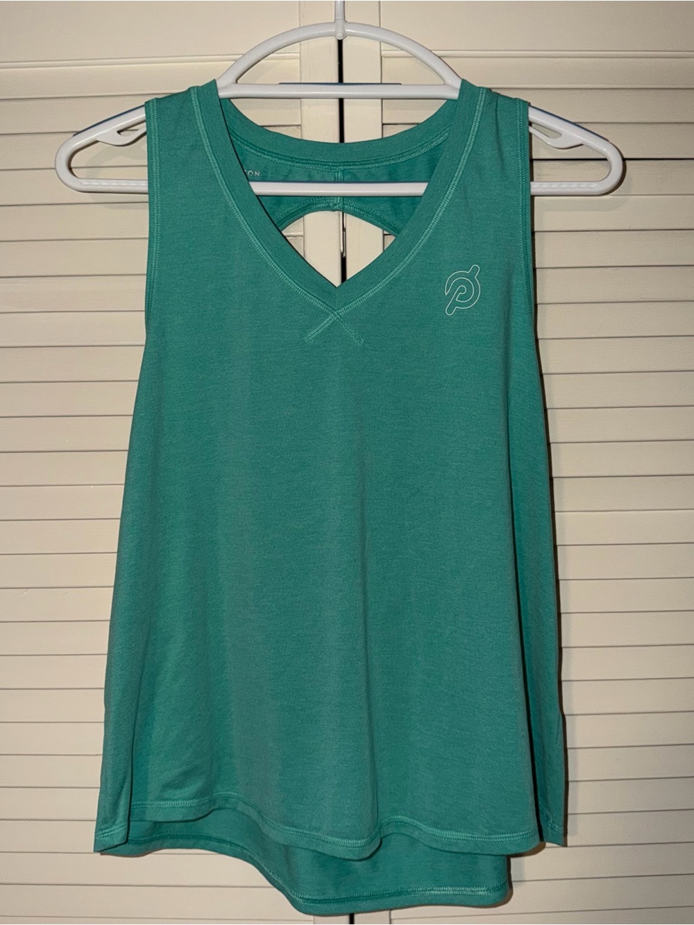 peloton size large teal workout tank top